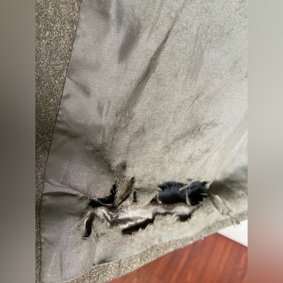 Vintage J. Crew LODEN Green Wool Pea Coat Jacket Sz Large READ - Picture 9 of 16